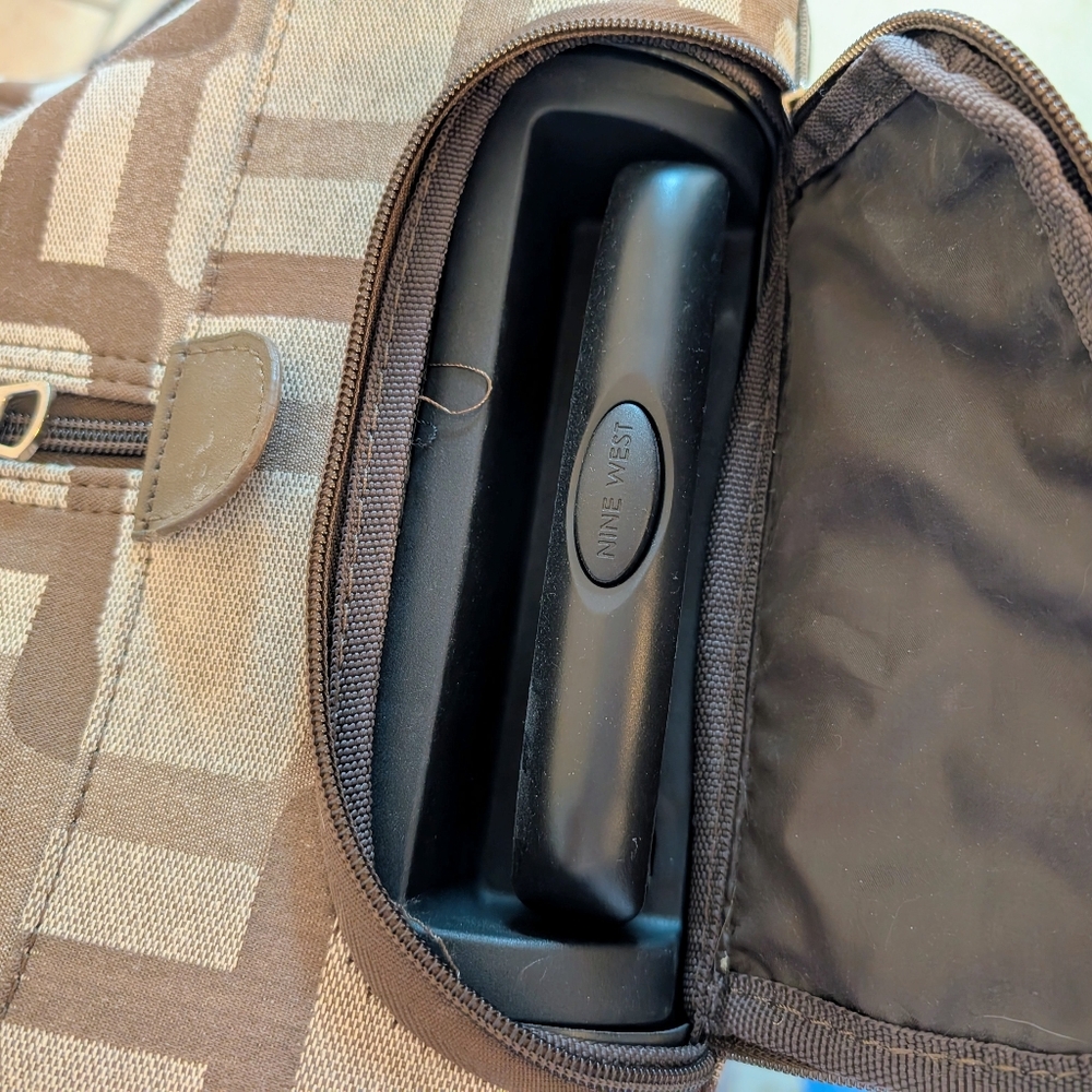 Nine West Neutral Patterned Weekender Rolling Bag - image 8